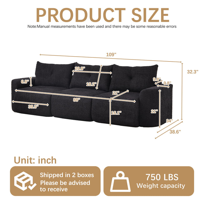 3 Seater With Thickened Armrests Sofa For Living Room Home Essentials