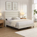 Modern Upholstered Platform Bed With Wave Shaped Headboard Home Essentials