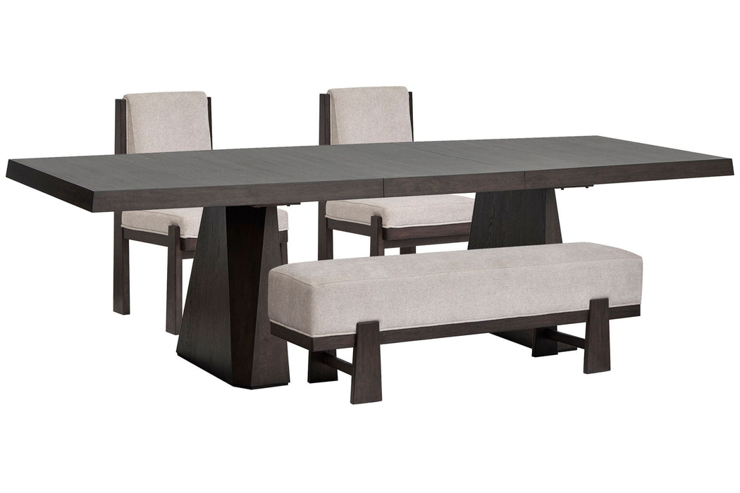 Tauren - 4 Piece Extendable Double Pedestal Dining Table Set Magnussen Furniture