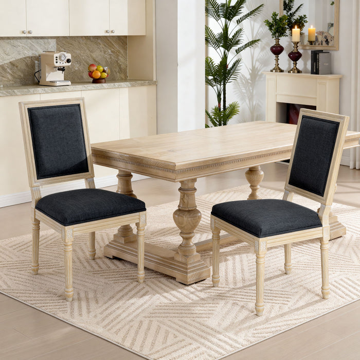 Dining Chairs With Upholstered Square Back (Set of 2) Home Essentials