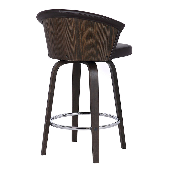 Swivel Low Back Bar Height Bar Chair - Dark Brown