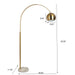 Oasis - Long Arm Gold Adjustable Floor Lamp With Round Marble Base - Gold / White Marble Ashcroft Furniture