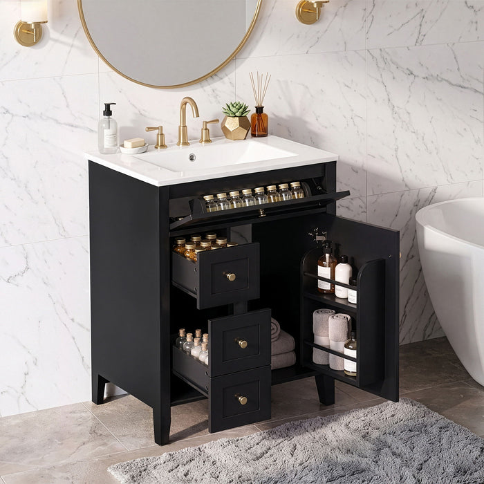Modern Black Bathroom Vanity With Sink Hearth and Haven