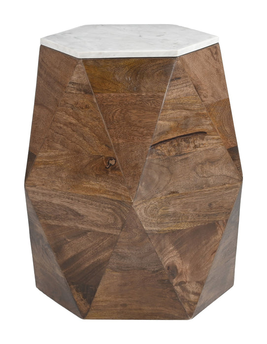 Bisel - Side Table - White / Walnut Zuo Modern