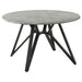 Royceton - Top Dining Table Industrial Round Dining Table - Gray / Black Furniture Max