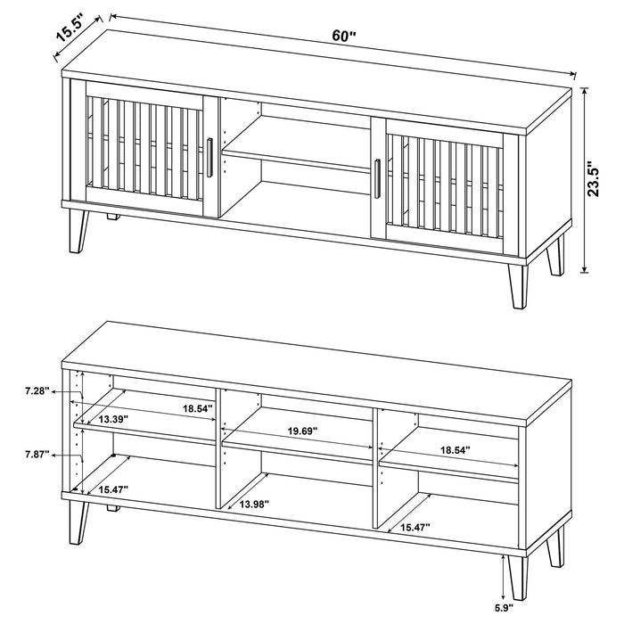 Jenine - 2 Door 60" TV Stand - Brown Furniture Max