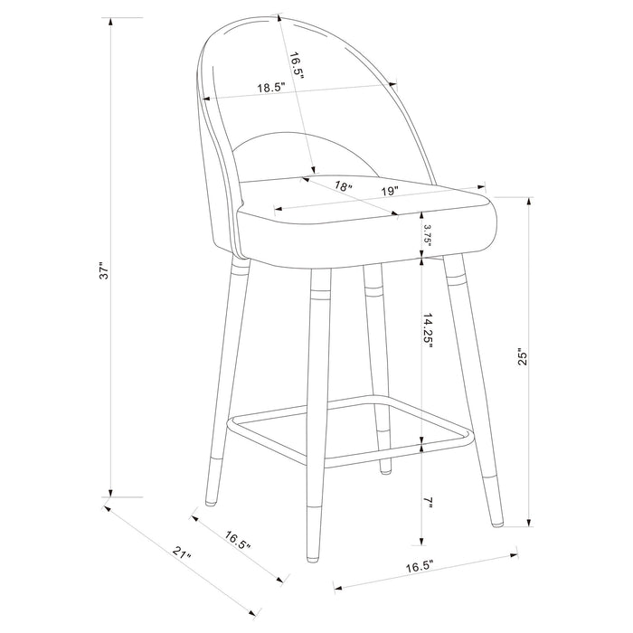 Open Back Counter Height Stools (Set of 2) Furniture Max