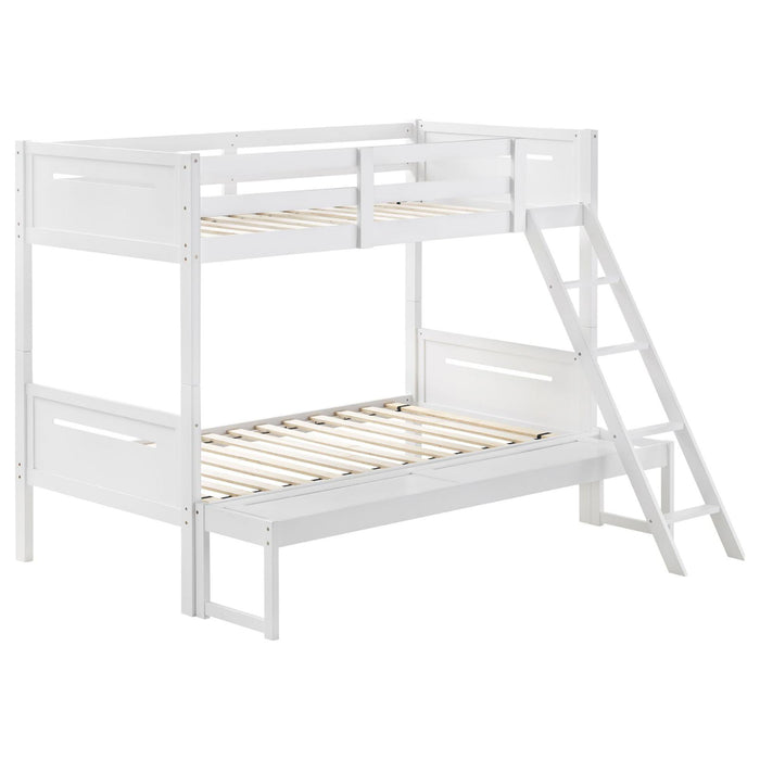 Bunk Bed With Built In Ladder, Safety Guardrails And Angled Access Step Furniture Max