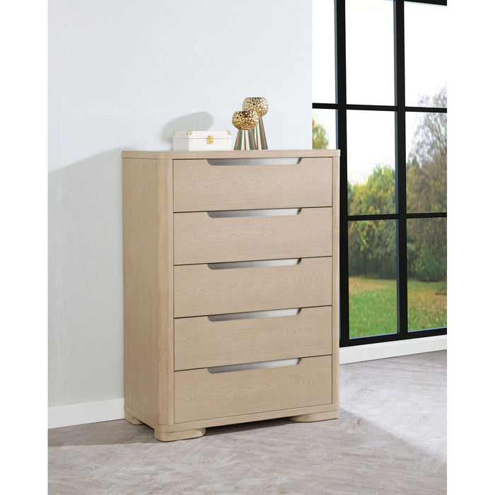 Mirador - 5 Drawer Bedroom Chest - Natural Furniture Max