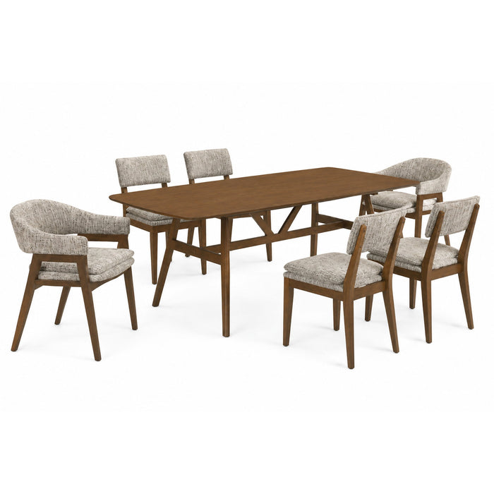Miller - 78" Dining Table With 6 Chairs (4S/2A) - Walnut New Classic