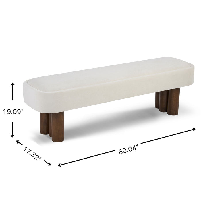 Indoor Upholstered Dining Bench Noble House