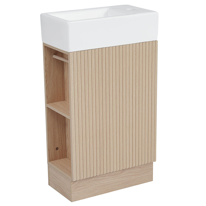 Modern Bathroom Vanity With Sink And 2 Tier Shelf Hearth and Haven