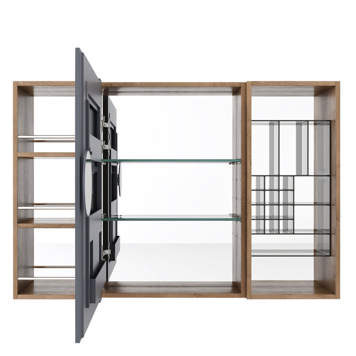 Wall Mounted Bathroom Mirror Cabinet With Adjustable Shelves Storage Cabinet - Imitative Oak Home Essentials