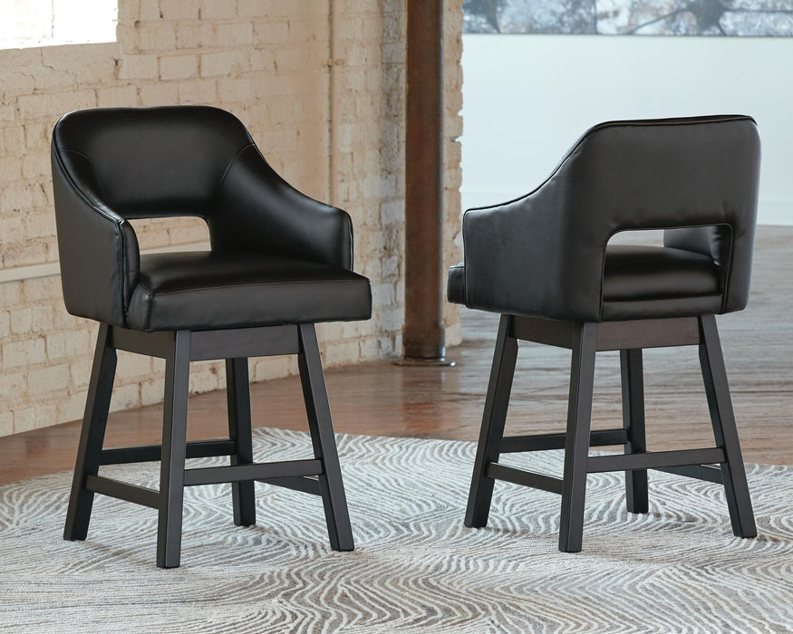Tallenger - Upholstered Swivel Barstool (Set of 2) Signature Design by Ashley®