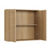 Wall Mounted Bathroom Cabinet With Double Doors And Vertical Grooved Design For Bathrooms - Oak Home Essentials
