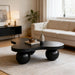 Cloud Shaped Coffee Table & 3 Ball Legs For Living Room - Black Home Essentials