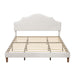 King Size, Upholstered Platform Bed Frame With Adjustable Headboard, No Box Spring Needed - White Home Essentials