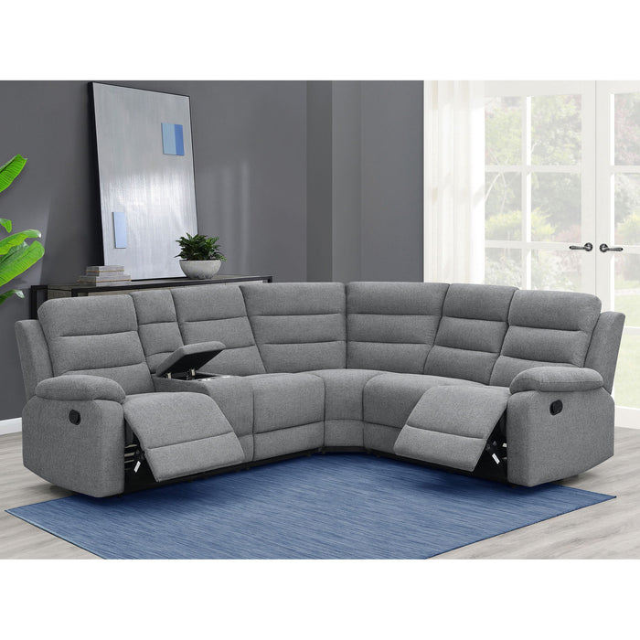 Aaron - 3 Piece Upholstered Sectional - Smoke Furniture Max