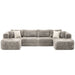 Modular Sectional Sofa, Boneless Couch With 2 Movable Ottomans Hearth and Haven