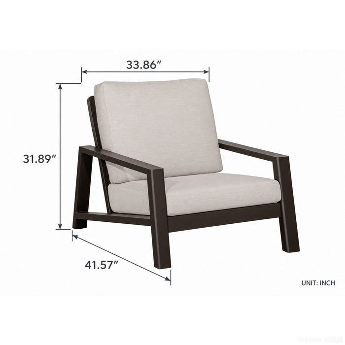 Verona - Seating Lounge Chair (Set of 2) - Dark Espresso / Gray / Off White Home Essentials