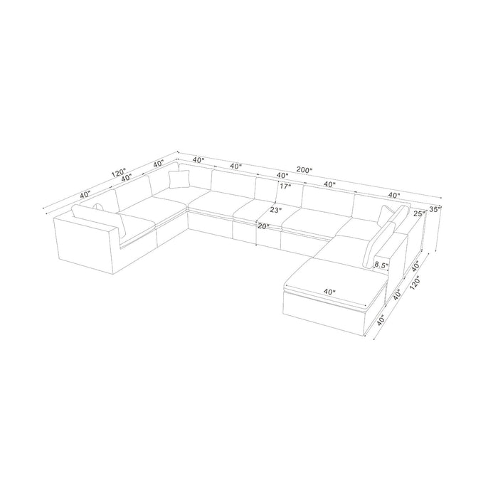 Custom Configuration Modular Sectional With Toss Pillows Home Essentials