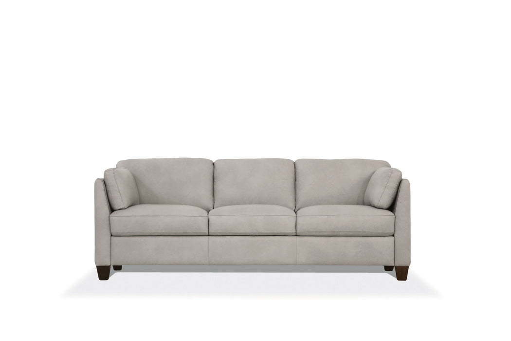 Sofa 81" - Dusty White Leather And Black