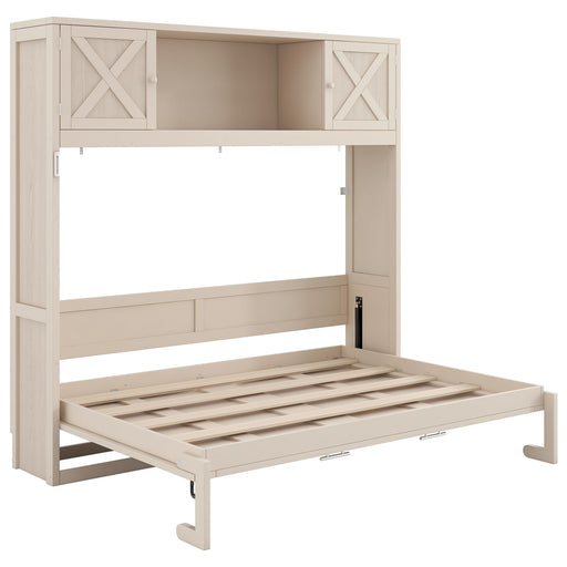 Rustic Casual Murphy Bed With Storage Cabinets Hearth and Haven