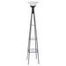 Sentinel - 3 Shelf Frosted Torchiere Floor Lamp With Shelves - Black Furniture Max