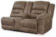 Ravenel - Raf Dbl Reclining Power Loveseat With Console - Faux Leather - Fossil Signature Design by Ashley®