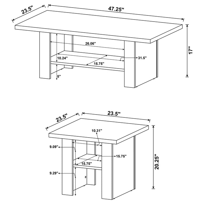 Salton - 3 Piece Coffee Table Set - Black Furniture Max