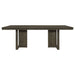 Glenmoor - Rectangular Dining Table With Geometric Double Pedestal Base - Dark Gray Furniture Max