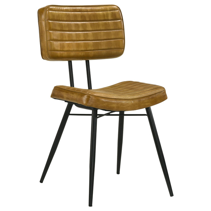 Tufted Side Chairs Upholstery And Tapered Legs (Set of 2) - Camel Furniture Max