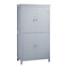 Elegant Bathroom Floor Storage Cabinet With 4 Doors, Adjustable Shelves Hearth and Haven