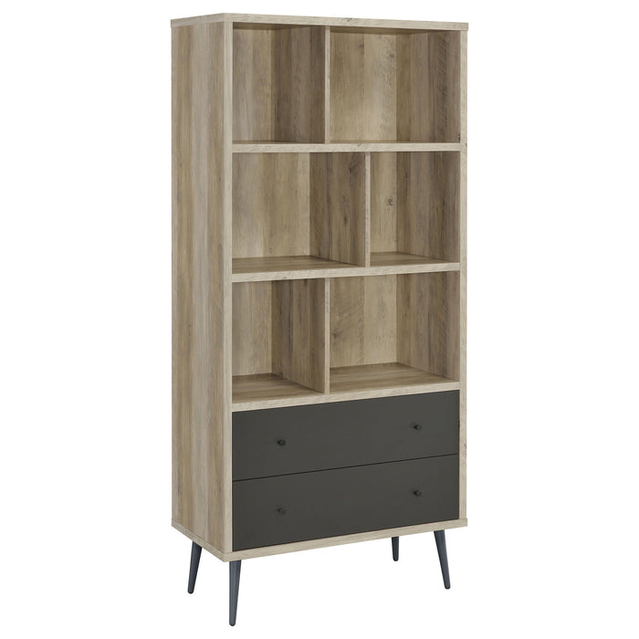 Minerva - 3 Shelf Bookcase With Drawers - Natural Furniture Max