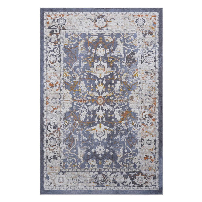 5' x 7' Traditional Non-Shedding Living Room Bedroom Dining Home Office Stylish And Stain Resistant Area Rug - Blue