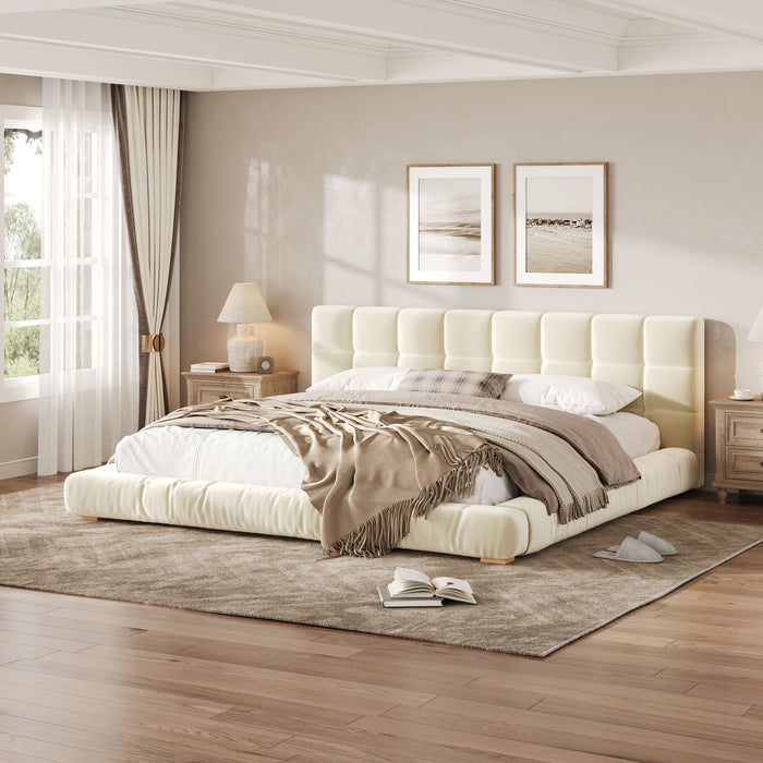 Upholstered Platform Bed Frame With Tufted Headboard Dreamland