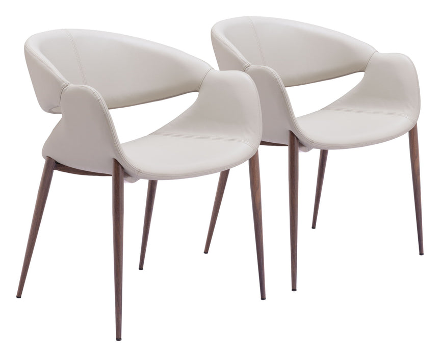 Limay - Dining Chair (Set of 2) - Beige / Walnut