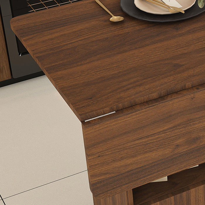 Multi Functional Folding Table With Storage Shelves And Wheels Home Essentials