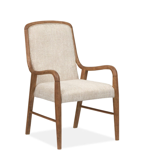 Woodward - Wood Slat Back Arm Chair (Set of 2) - Dark Clove / White Magnussen Furniture
