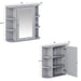 Bathroom Wall Storage Cabinet With Mirror And Adjustable Shelf, 6 Open Shelves Noble House
