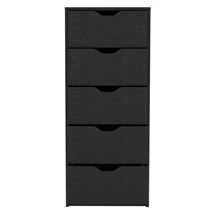 18" Five Drawer Standard Chest - Black