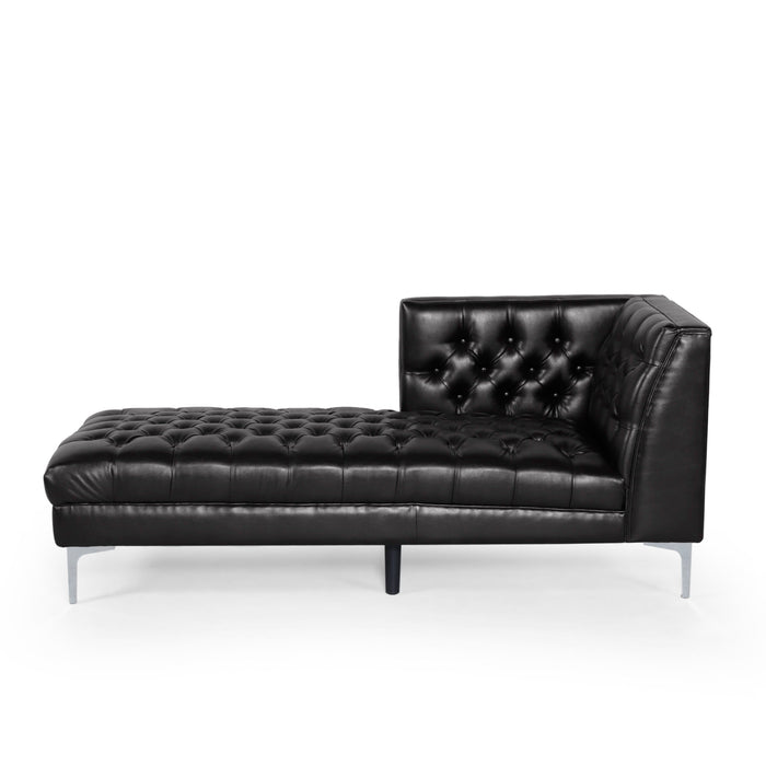 Chaise Lounge - Black - Wood / Synthetic Wood