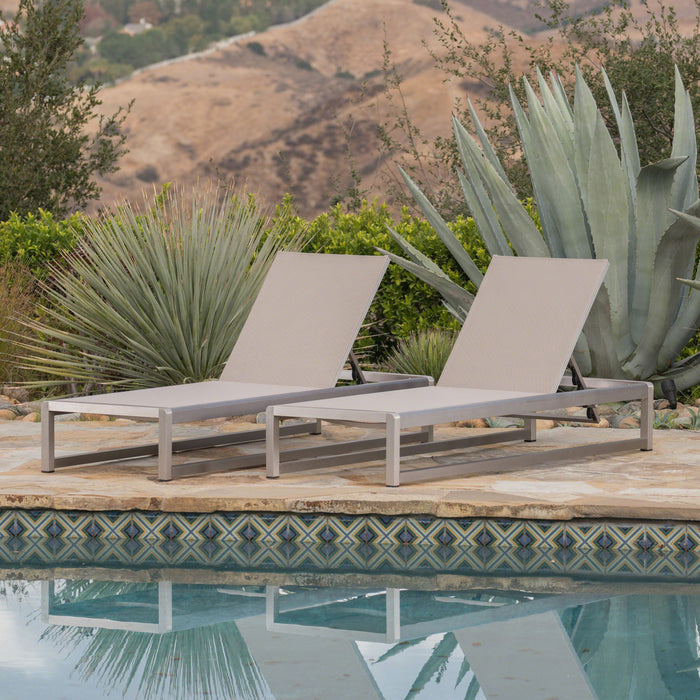 Chaise Lounge With 5 Reclining Positions, Outdoor Patio Lounge Chairs Noble House