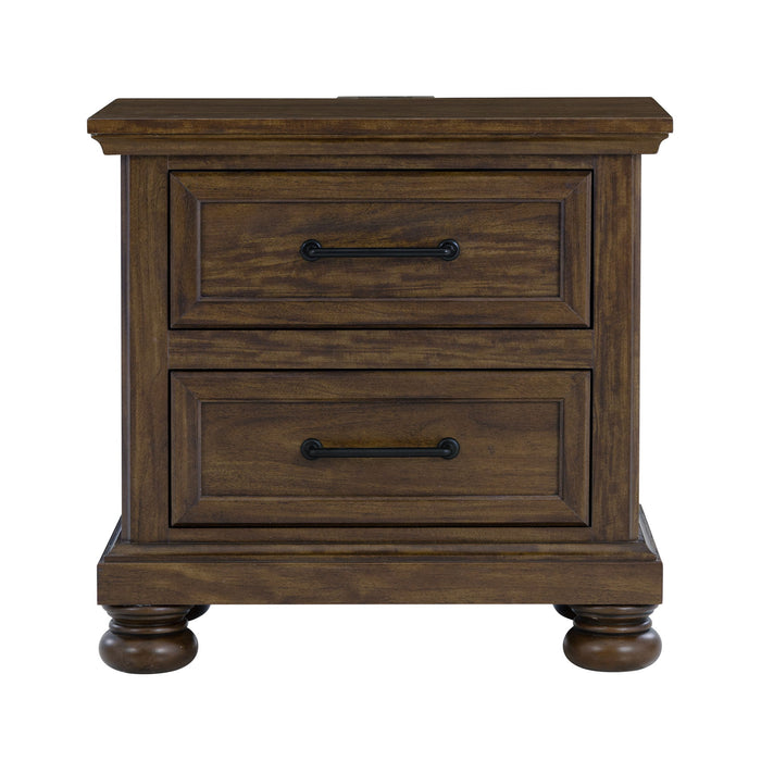 2 Drawer Nightstand With USB Charging Station Emerald Home