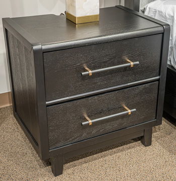 Haldenwick - Two Drawer Night Stand - Black Signature Design by Ashley®