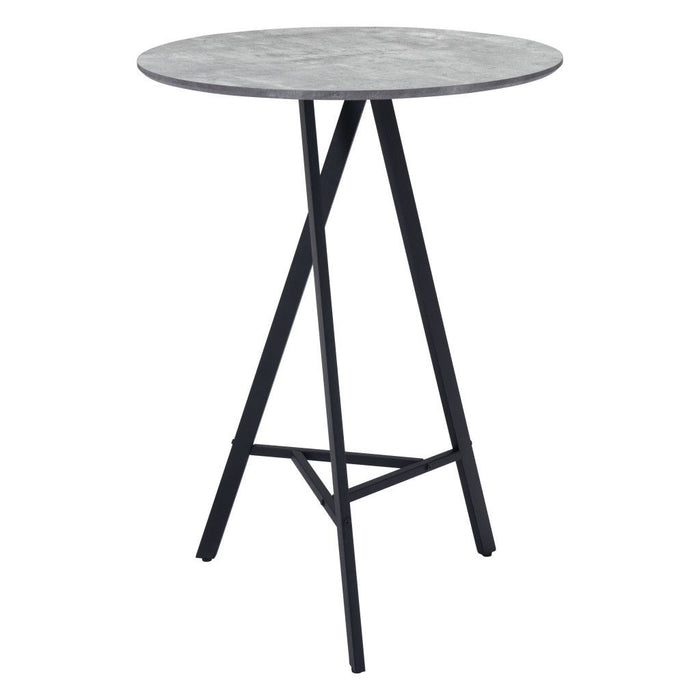 Rounded Steel Bar Table - Gray And Black