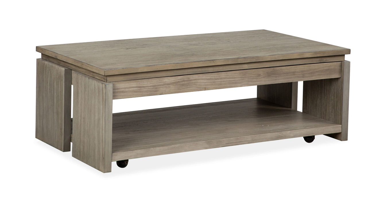 Conrad - Rectangular Lift Top Storage Cocktail Table With Casters - Stone Harbor Gray Magnussen Furniture