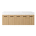 Floating Double Sink Bathroom Vanity With Extra Large Storage, Integrated Sink, Soft Close Doors, Wall Mounted Bath Vanity - Glossy White / Light Oak Home Essentials