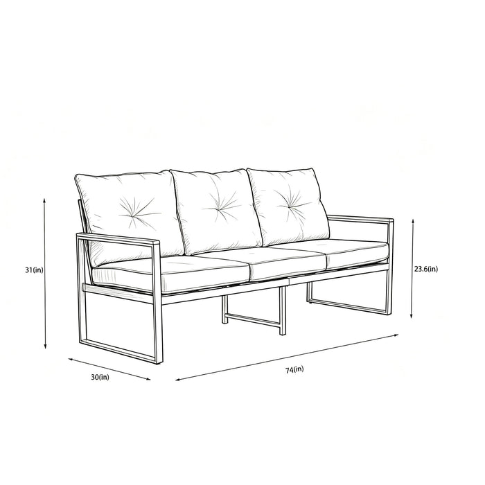 Oversized Outdoor Conversation Set, 5 Seater - Blue Home Essentials