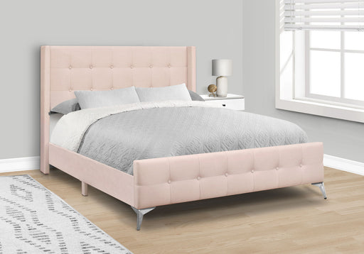 Queen Size Bed Upholstered - Pink 8th Street